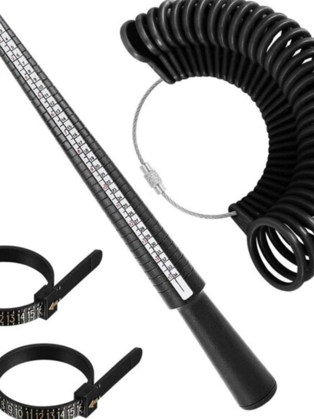 Ring Size Measuring Tool Includes Plastic Ring Sizer Mandrel Stick, Finger Sizin